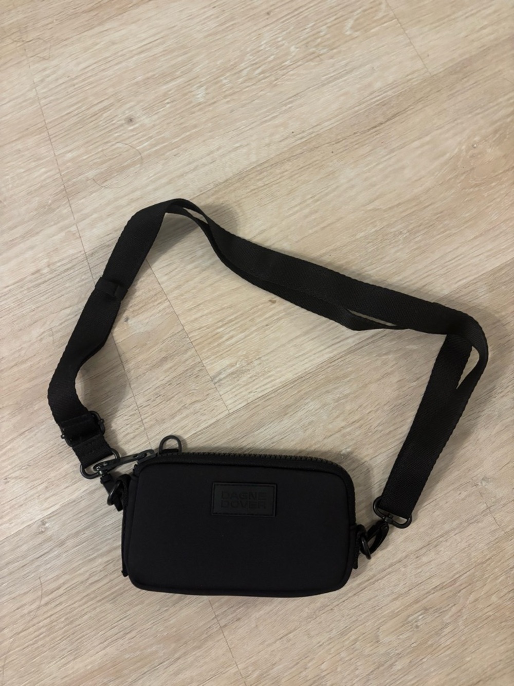 Dagne Dover Black Compact Crossbody Belt Bag